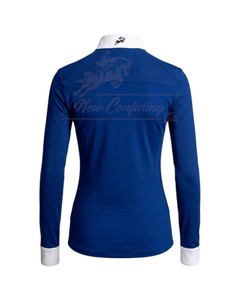 Chemise de base équestre pour femme à manches longues en mesh avec quart de zip – Fournisseur OEM - Product Image 3