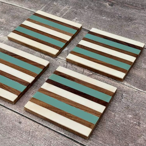 High Quality Design Resin Inlay Coaster Set MDF Coaster Resin Coaster MDF Resin Inlay Coaster Place <b>Mats</b> at very low Price - Product Image 1