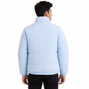 Wholesale Lightweight Puffer Men's <b>Jackets</b> Custom OEM Quilted Padded Winter <b>Jacket</b> Stand Collar Full Zip Casual Outdoor <b>Jacket</b> - Product Image 2