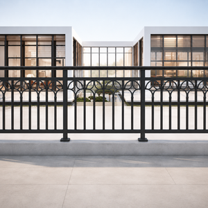 Barandilla de Balcón de Metal Negro, Diseño de Arco Decorativo, Valla para Terraza Exterior, Barandilla de Seguridad Moderna para Uso Comercial en Viviendas y Villas - Product Image 4