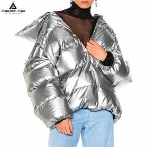 Wholesale Top Quality Women's Shiny Puffer Jacket Glossy <b>Winter</b> <b>Coat</b> Metallic <b>Padded</b> Jacket Warm Quilted Outerwear Custom Logo - Product Image 4