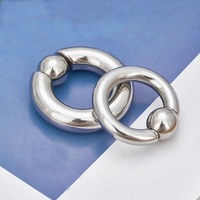 Anneau à bille captive G23 en titane, grande taille, gros calibre, CBR BCR, piercing léger, Prince Albert, piercing pour pénis, bijoux de corps