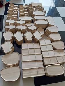 ถาดไม้ตกแต่งรูปทรงไม่สม่ำเสมอ สไตล์เรียบง่าย ทำด้วยมือ ชุดหลายชิ้น - Product Image 5