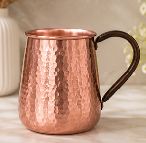 <b>Hammered</b> Copper Mug With Handle Vintage Style Drinkware For Home Use Vintage Insulated Barrel Cocktail Drinkware - Product Image 5