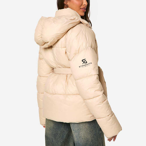 Ladies Windproof Puffer Jacket <b>Winter</b> Warm Hooded <b>Padding</b> Outdoor Fashion Solid Color Lightweight New Quality Custom Logo <b>Coat</b> - Product Image 6