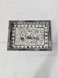 Bandeja de lujo moderna con incrustaciones de hueso, hecha a mano, móvil, de calidad premium, decorativa para mesa de centro, estilo Tradebyd - Product Image 6