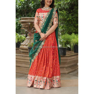 Fabzone Allure Trending Cosmos Jequard Lehenga Choli Vêtements européens Soie russe brodée Dupatta Découvrez la fusion parfaite - Product Image 2