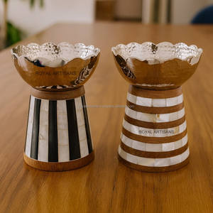 Juego de quemadores de incienso Bakhoor de madera natural hechos a mano por Royal Artisans, último diseño, decoración para el hogar, lámpara de sal con concha de hueso pulido - Product Image 1