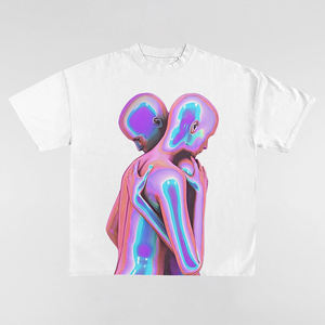 Nouveaux T-shirts pour hommes col rond décontractés style streetwear oversize tendance, vente en gros, Y2K, OEM, en coton, impression sérigraphiée personnalisée - Product Image 6