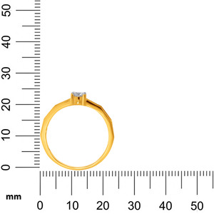 Anillo Solitario Clásico con Acabado en Oro Amarillo de Lujo con Circonita Cúbica Redonda Brillante con Aspecto de Diamante, Elegante y a la Moda - Product Image 5