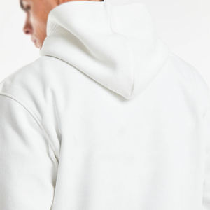 Conjunto de Sudadera con Capucha Blanca y Pantalones Cortos para Hombre, Estilo Casual, Holgado, Color Sólido, Chándal de Algodón para Primavera - Product Image 5