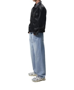 เสื้อแจ็คเก็ตหนัง PU แบบยูนิเซ็กซ์ แขนยาว ใส่ได้ทุกฤดู สีดำ สไตล์มอเตอร์ไซค์ - Product Image 2