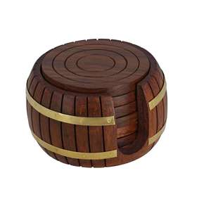 Sous-verres en bois naturel pour tasses à thé, mugs à café, canettes de bière – Protection de table élégante pour la maison, la cuisine et le bureau - Product Image 6