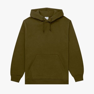 เสื้อฮู้ดผู้ชายสีเขียวมะกอก ทรงปกติ สีพื้น ผ้าฝ้ายเฟรนช์เทอร์รี่ ระบายอากาศได้ดี เป็นมิตรกับสิ่งแวดล้อม เหมาะสำหรับฤดูหนาว - Product Image 1