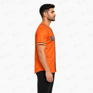เสื้อเบสบอลแบบยูนิเซ็กซ์ พรีเมียม สำหรับวันแข่งขัน เนื้อผ้าโพลีเอสเตอร์น้ำหนักเบา ระบายอากาศได้ดี แห้งเร็ว เป็นมิตรต่อสิ่งแวดล้อม คอวี แขนสั้น - Product Image 3