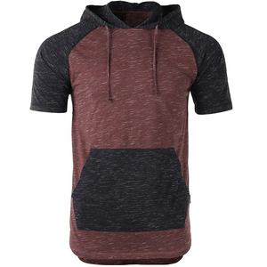 Top básico de manga corta para hombre, sudaderas con capucha de verano, jersey liso, camiseta con capucha, pantalones de chándal ajustados, patrón, ropa básica al por mayor - Product Image 5