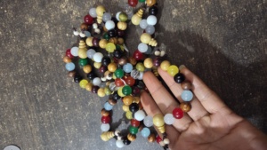 Handcrafted Multicolor <b>Beaded</b> <b>Bracelet</b> with Wooden and Glass Beads Bohemian Stretch Wristband Ethnic Fashion Jewelry - Product Image 2