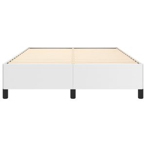 Cadre de lit double rembourré en similicuir blanc, en bois d'ingénierie et contreplaqué – Catégorie de produit : Lits rembourrés - Product Image 5