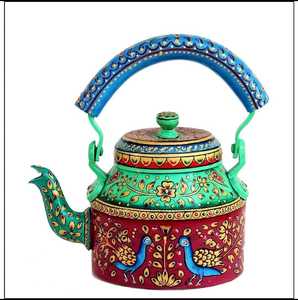 New Top Selling Handcrafted Eco-Friendly Lightweight Art Deco Decorative Teapot Vibrant Floral Designs Traditional Diwali - Product Image 3