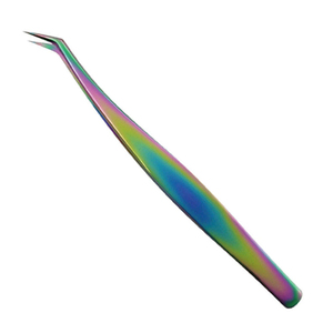 Pinzas de Acero Inoxidable Premium con Punta de Fibra para Mega Volumen, Alta Precisión, Antimagnéticas, Tecnología de Rejilla Antideslizante para Fácil Recogida de Pestañas - Product Image 2