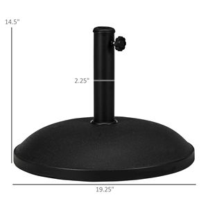 Base per Ombrellone Rotonda in Cemento da Esterno da 55 libbre, 20 pollici, per Terrazze, Portici, Cortili, con Foro Variabile per Ombrellone in Poliestere - Product Image 3