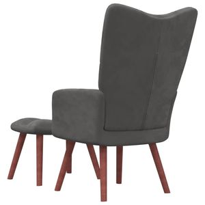 Sillón Gris Oscuro para Sala de Estar con Taburete, Opción de Asiento Relajante - Product Image 5