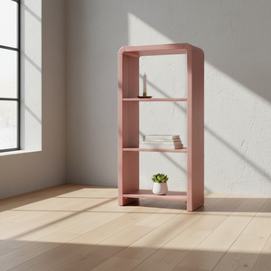 Pink Rose Eco-Friendly Modern 3-Shelf Backless Rubber Wood MDF Oak Veneer Living Room Display Bookcase <b>Storage</b> <b>Shelving</b> <b>Unit</b> - Product Image 2