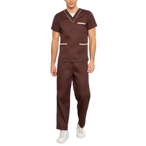 Tenue d'uniforme médical pour hommes en coton tissé 100% OEM, vente en gros, uniformes médicaux extensibles pour infirmiers - Product Image 1