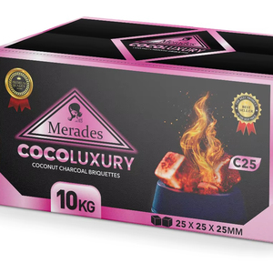 Charbon de coco hexagonal de luxe écologique pour chicha, à combustion longue durée, Merades, 3 % de cendres - Product Image 1