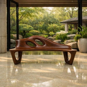 Banc en bois massif Luxali C009, dossier incurvé, écologique, durable, meubles d'extérieur, entrée, salon, hall d'entrée - Product Image 5