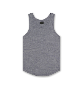 เสื้อกล้ามกีฬาผู้ชายไซส์ XL สกรีนโลโก้ได้ ระบายอากาศ แห้งเร็ว ผ้าถักเนื้อคอตตอนตาข่าย เสื้อยืดออกกำลังกาย คอกลม แขนกุด ดีไซน์ OEM คุณภาพสูง - Product Image 5