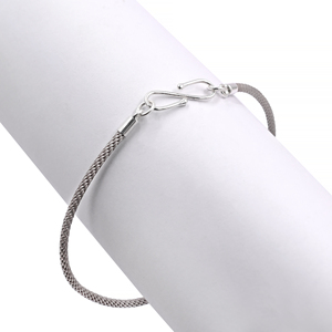 Silver Plated <b>S</b> <b>Hook</b> Clasp End Caps Metal With Silver Thread Bracelet Unisex Trendy Durable Fashion Jewelry - Product Image 2