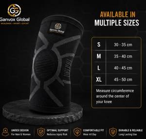 Attelle de soutien du genou Ganvox Global, manchon de compression en néoprène, taille S, unisexe, entraînement physique, ajustement confortable, léger - Product Image 2
