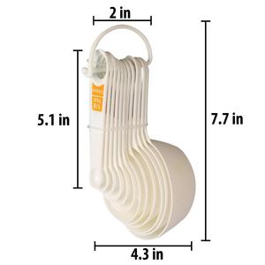 Plastic Measuring Cups and Spoon Set with <b>Ring</b> Holder 12 Piece Set White - Product Image 2