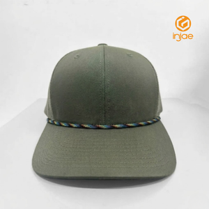 Custom Logo 6 Panel Fishing <b>Cap</b> Mesh Back Structured Decorative Rope Customizable Hunt Hat <b>for</b> <b>Men</b> Snapback Closure Wholesale - Product Image 1