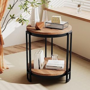 Mesa auxiliar de metal negro para sala de estar, sofá, dormitorio, silla, rincón de lectura, apartamento y estudio - Product Image 3