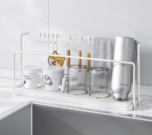 Organizador de Cocina, Estante de Almacenamiento, Estante Vertical, Organizador de Gabinete para Encimera de Cocina, Ahorro de Espacio, Metálico, Moderno, Apilable - Product Image 4