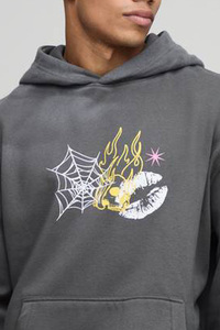 Sweat-shirt à capuche graphique pour homme en molleton de coton avec impression personnalisée effet délavé, style streetwear, fabricant, fournisseur, OEM - Product Image 3