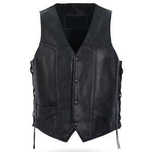 Dernier style, gilet en cuir confortable, neuf, gilet en cuir slim fit pour homme, sur mesure, respirant, réversible, chaud - Product Image 1