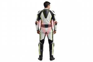 Women's White Black Leather Motorcycle Racing <b>Suit</b> Breathable <b>Full</b> <b>Body</b> Protective Riding Gear Set - Product Image 5
