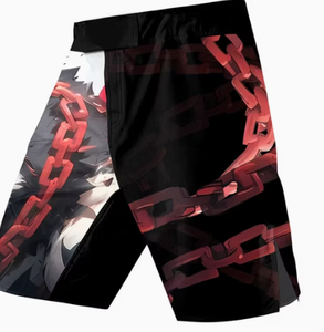 Shorts de bain pour hommes à motif dessin animé imprimé MMA, séchage rapide, taille élastique, taille mi-haute, 100 % polyester extensible, pour le combat - Product Image 3