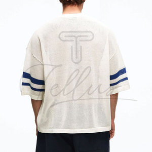Camiseta Boxy Personalizada de Calidad, Camiseta Oversize Lisa con Corte Boxy, Camiseta de Malla de Moda Oversize para Hombre - Product Image 3