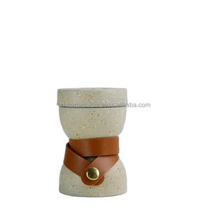 Quemador de incienso de terrazo y cuero PU de mezcla opulenta, soporte Bakhoor árabe moderno para fragancia Oud, decoración del hogar, regalo Ramadán Eid - Product Image 2