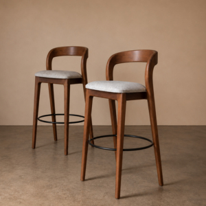 Sillas de Bar de Cuero PU de Estilo Vintage de Mediados de Siglo, Taburetes de Bar Altos Resistentes al Agua, Muebles Comerciales para Cafetería - Product Image 1