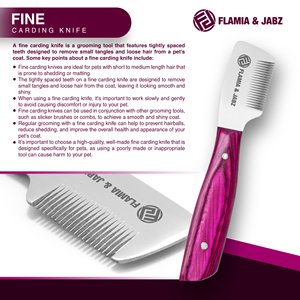 หวีสัตว์เลี้ยงสแตนเลส Flamia & Jabz ด้ามไม้ พร้อมอุปกรณ์กรูมมิ่งสุนัข มีดโกนขนสีโรสวูด สีชมพู - Product Image 4