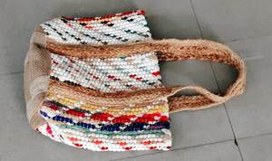 Fashionable Braided Jute Cotton Bohemian Chindi <b>Beach</b> <b>Tote</b> <b>Bags</b> Large Shopping <b>Bags</b> with Custom Logo best for shopping <b>bags</b> - Product Image 6