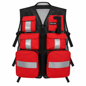 Gilet de sécurité réfléchissant en maille pour ambulance et secouristes, haute visibilité, rouge, pour intervention de premiers secours, conception OEM, personnalisable - Product Image 6