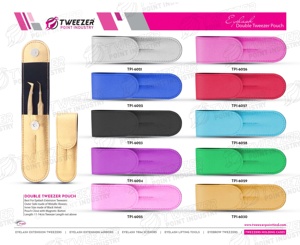 Extensión de pestañas de nuevo diseño Capas delgadas gruesas de pinzas con bolsa de cuero Embalaje y logotipo personalizados - Product Image 6