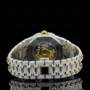 Brilliant Arabic Dial <b>Watch</b> With 41mm Dial Diameter Double Tone Design Moissanite <b>Diamond</b> <b>Watch</b> With Stainless Steel Metal Case - Product Image 2