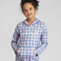 Jugendliches Einfarbiges JJ-Kleid Rosa Blau Formelles Kinder-Langarmkleid Schlanke Passform Atmungsaktiv Umweltfreundlich A-Linie Kleid Komfortabler Weicher Stoff